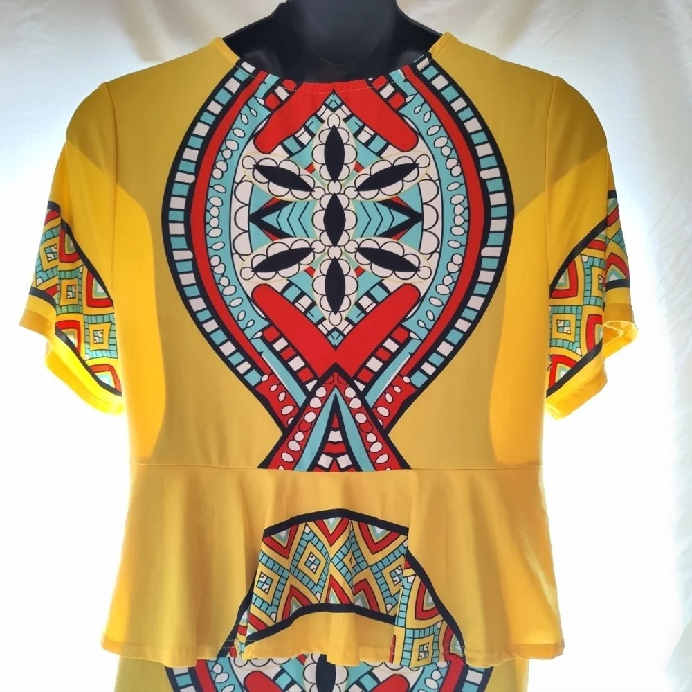 Tribal Peplum Dress NWOT 😍 - Picture 8 of 12